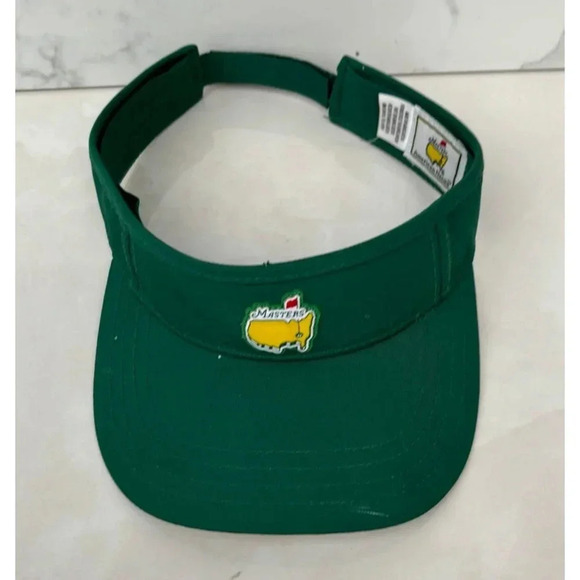 Vintage Masters Golf Green Visor Adjustable Velcro Hat Cap Sports One Size - Picture 2 of 5